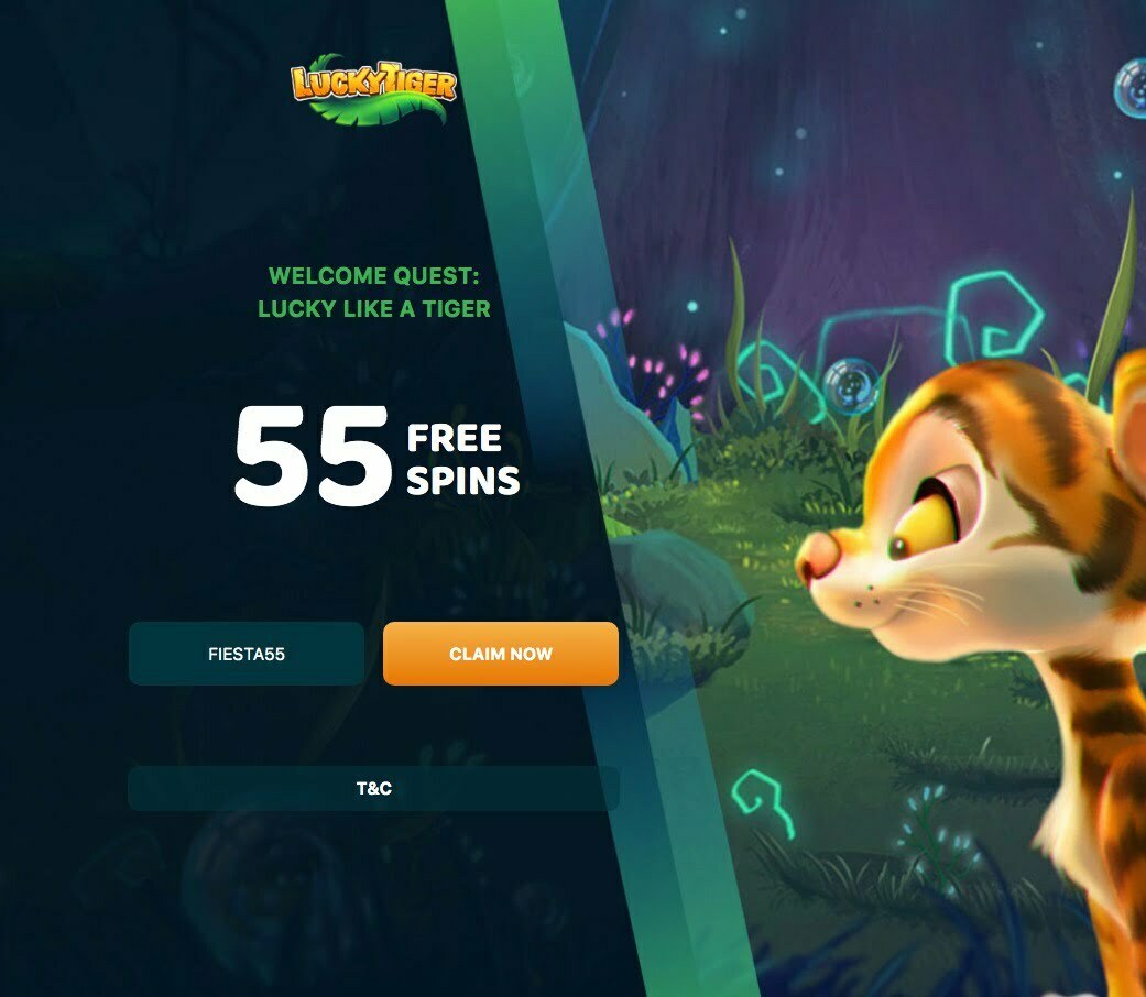 55 Free Spins at Lucky Tiger Casino
